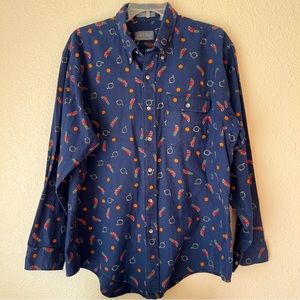Lord & Taylor Kensignton novelty button down long sleeve musician shirt Sz XL
